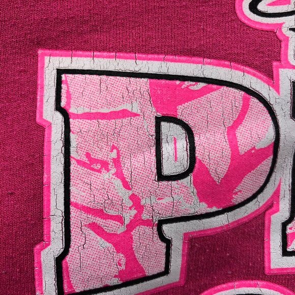 Gildan Womens Hoodie Sweatshirt Small Pullover Graphic Print Pink Drawstring - Picture 4 of 12